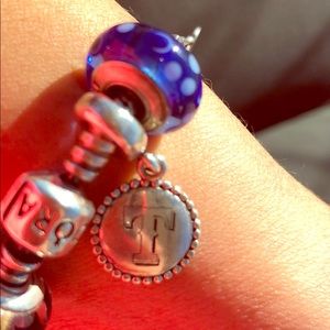 2 charms, Murano glass& retired TX rangers charm